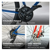 HORNBACK M1s Full Size Fully Assembled Foldable/Folding Cycle for Men & Women(20-inch Stainless Steel+Alloy Steel Frame,28-Inch Wheels,Mechanical Disk Brakes (Deep Forest Green)